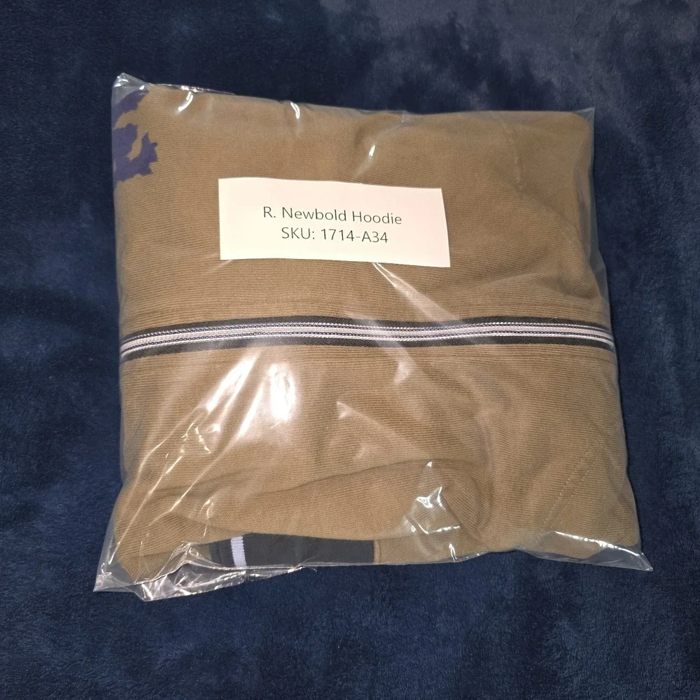 R.‎ Newbold Designer Full Zip Brown Hoodie Sweater Griffon Logo